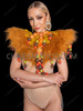Lion King Jungle Fur Collar with Tribal Stone Embellishments