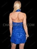 Royal Blue Union Jack British Flag Sequin Dress