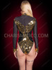 Black Gold Mirror Disco Ball Dance Long Sleeve Bodysuit