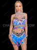 Holographic Electric Pearl Sequin Rave Two-Piece Set
