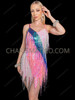 Pink Bubblegum Beaded Fringe Latin Dance Dress