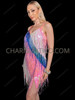 Pink Bubblegum Beaded Fringe Latin Dance Dress