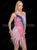 Pink Bubblegum Beaded Fringe Latin Dance Dress