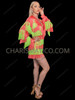 Two-Tone Long Sleeve Fringe Latin Show Dress