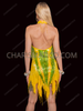 Yellow High-Neck Beaded Fringe Drag Queen Dress