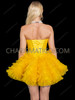 Yellow Bombshell Satin Corset & Tulle Bubble Skirt Set