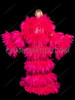 Fuchsia Organza Drag  Queen Dramatic Fluff Coat