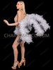 White Bustle Cabaret Feather Boa Dramatic Tail Belt 