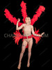 Red Feather Phoenix Carnival Belt with Triple Feather Wings