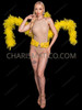 Yellow Samba Carnival Feather Triple Wing Bustle Belt 