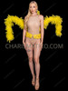 Yellow Samba Carnival Feather Triple Wing Bustle Belt 