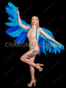 Blue Ostrich Feather Flexible Motion Bird Wing 