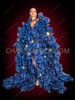 Midnight Star Ruffle Organza Coat with Oversized Organza Wing Sleeve