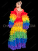 Gay Pride Rainbow Tulle Ruffle Skirt & Dramatic Sleeve Set
