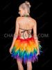 Gay Pride Rainbow Sequin Halter Organza Dress