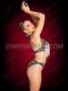Sultry Black Silver Beaded Bra Showgirl Cutout Leotard Set