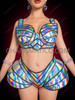 Holographic Silver Rave Armor Bra and Hip Cage Costume Set