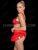 Glossy Red Rave Armor Top and Hip Cage Bottom Set