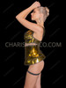 Gold Avant-Garde Metallic Armor Bustier & High-Waist Corset