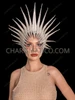 Dazzling Crystal Spiked Face-Framing Showgirl Headdress