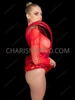 Futuristic Red Metallic Sculptural Cage Shoulder Corset