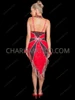 Dazzling Red & Black Sequin Starburst Fringe Drag Dance Dress