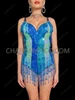 Ibiza Electric Blue Shapewear Festival Bodysuit CLEARANCE US 2-8