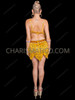 Dazzling Gold Sequin Fringe Festival Two-Piece Dance Set