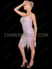 Iridescent Pearl Pink Paillette Fringe Flapper Gatsby Dance Dress