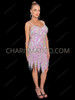 Iridescent Pearl Pink Paillette Fringe Flapper Gatsby Dance Dress