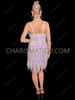 Iridescent Pearl Pink Paillette Fringe Flapper Gatsby Dance Dress