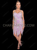 Iridescent Pearl Pink Paillette Fringe Flapper Gatsby Dance Dress
