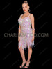 Iridescent Pearl Pink Paillette Fringe Flapper Gatsby Dance Dress