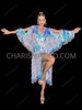 Iridescent Aqua Paillette Sequin Butterfly Wing Showgirl Tunic Dress