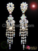 Lovely Iridescent Divas Crystal Silver Rhinestone Chandelier Style Stud Earrings