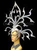 Silver Diva Or Drag Queen Headdress With Mirror And Crystal Details