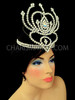Crown Inspired Iridescent Crystal Rhinestone Covered Diva's Headpiece Or Headdress