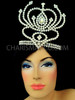 Crown Inspired Iridescent Crystal Rhinestone Covered Diva's Headpiece Or Headdress