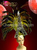 Smaller Silver And Gold Eiffel Tower Inspired Headdress With Yellow Feathers