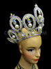 Beautiful Silver Pearl And Iridescent Crystal Accented Diva's Pageant Crown
