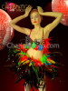 Multicolor Feather And Patchwork Bead Bra And Hoop Carnival Costume