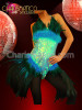 Iridescent Sequined Blue And Black Feather Gaga Inspired Diva Dress