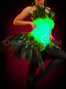 Shiny Green Sequined Multicolor Feather Gaga Inspired Diva Dress