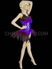 Purple Sequin Feather Gaga Inspired Diva Leotard
