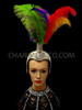 Mirrored Half Cap Style Rainbow Gay Pride Ostrich Feather Headdress