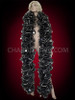 Exotic Silver Trimmed Black Cabaret Organza Ruffle Boa