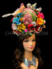 Pale Pink Sequined Flower And Fruit Embellished Bird Wedding Headdress