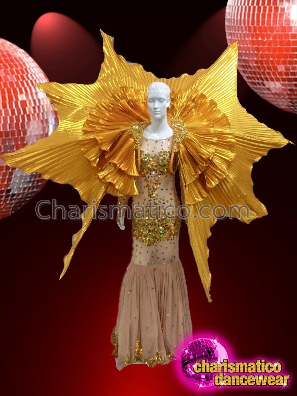 CHARISMATICO Diva’s Gold Accented Sequin Star Shaped Layered Golden ...