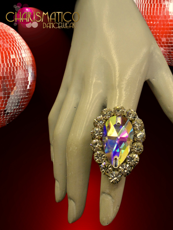 Large Diva Rhinestone Embellished Crystal Pear Shape Drag Queen Costume