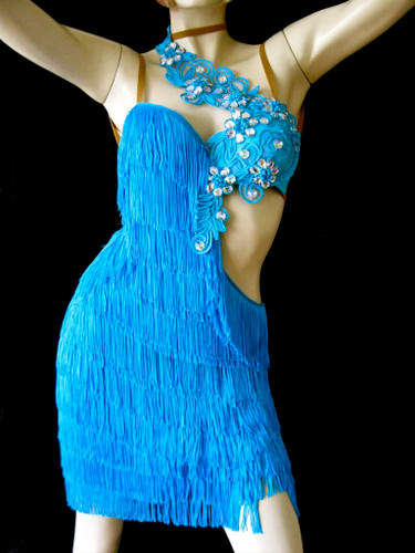 light blue fringe dress Light Blue Hand Crochet Dress main image 1